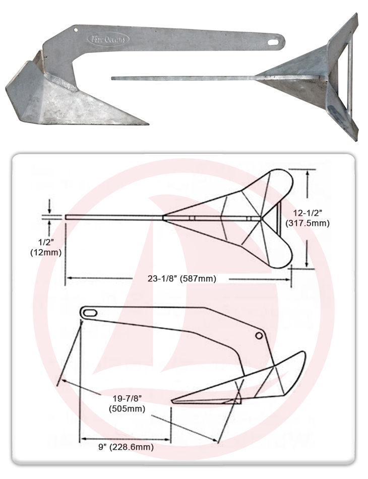 Ancla Delta de galvanizado en caliente (16kgs)