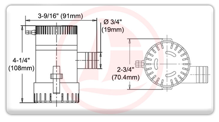 Bomba de achique eléctrica 500 GPH - 12V