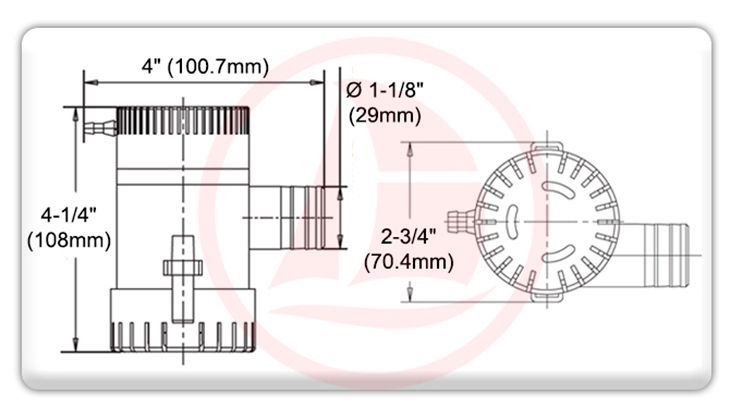 Bomba de achique eléctrica 1100 GPH - 12V