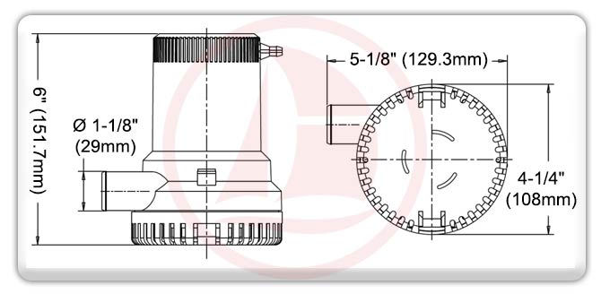 Bomba de achique eléctrica Rule 2000 GPH - 12V