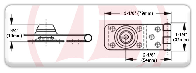 Cierre de acero inoxidable con llave (32 x 79mm)