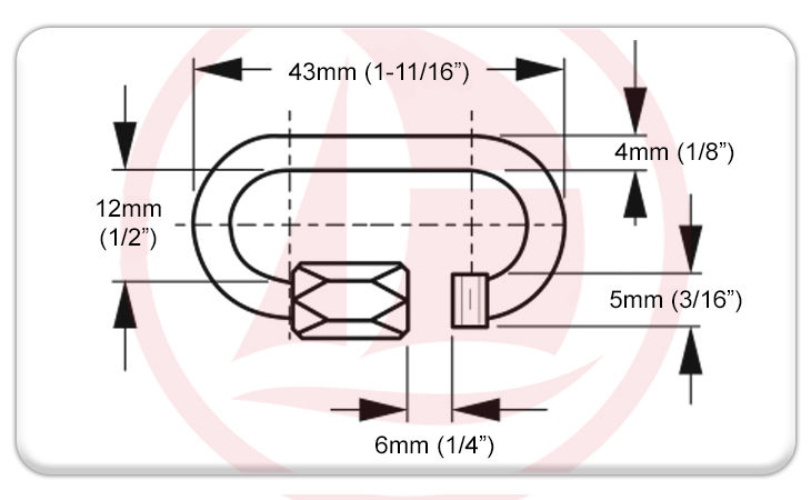 Eslabón de unión de acero galvanizado - Diámetro 4mm