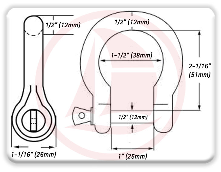 Grillete corazón - Acero galvanizado Diámetro 12mm (1/2