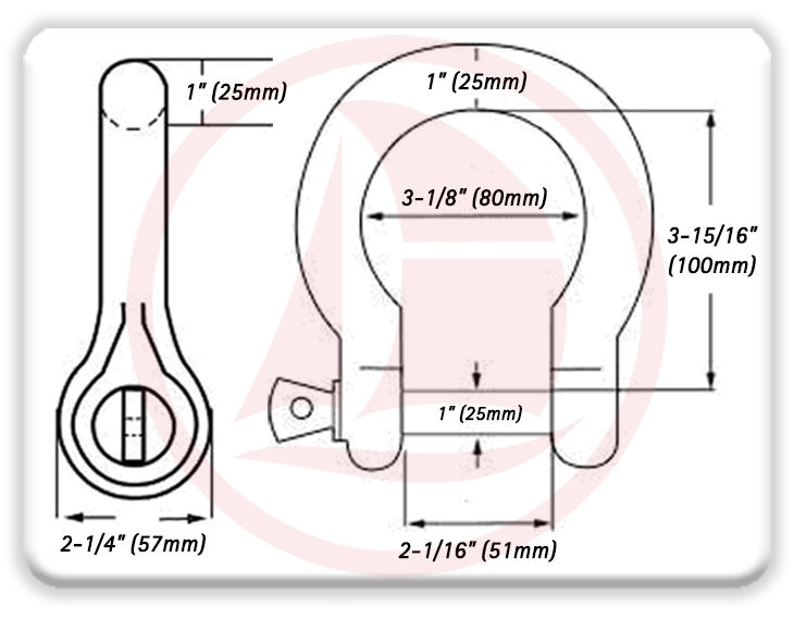 Grillete corazón - Acero galvanizado Diámetro 25mm (1