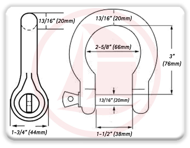 Grillete corazón - Acero galvanizado Diámetro 20mm (13/16