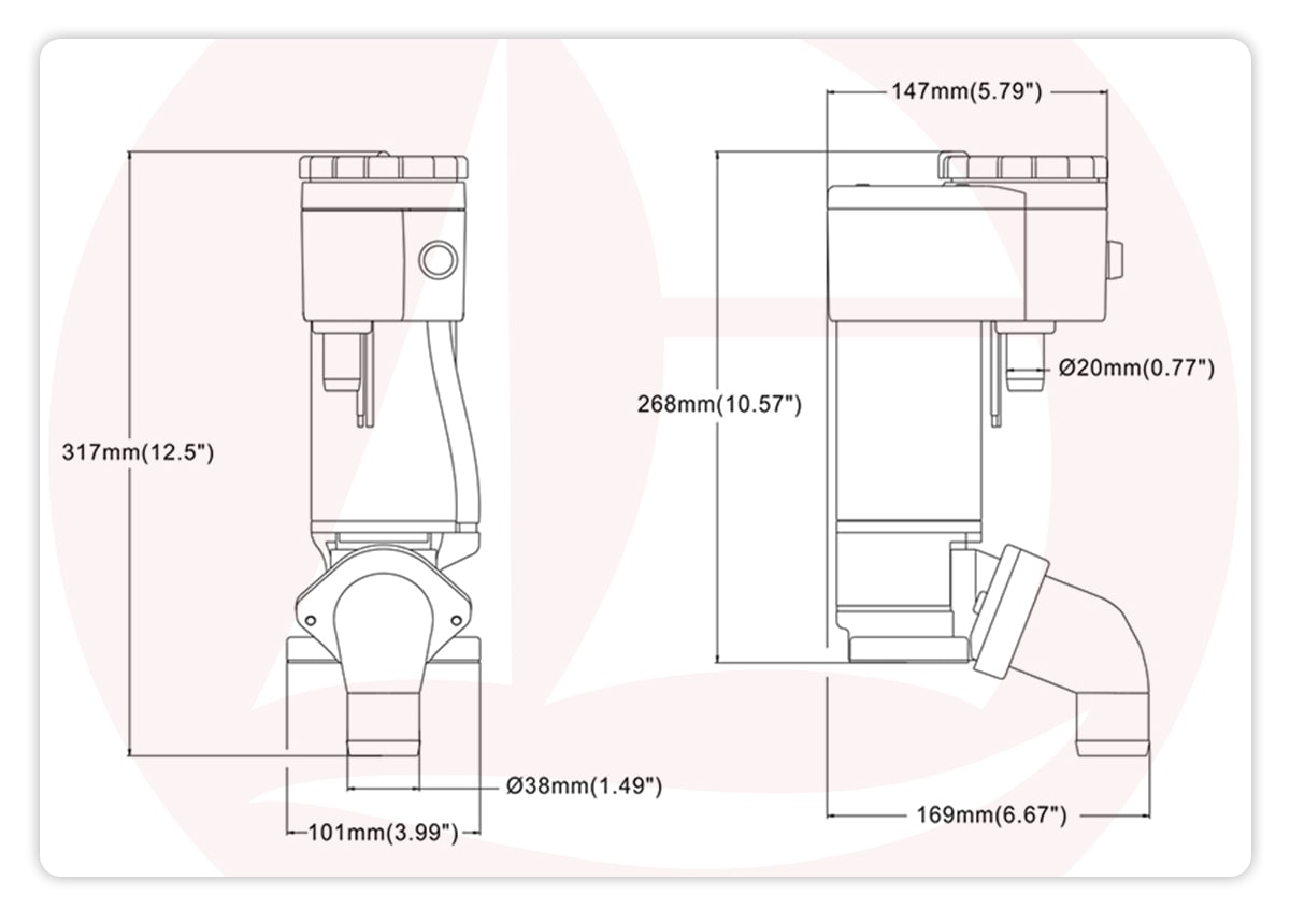 Kit de conversión de inodoro marino manual a eléctrico