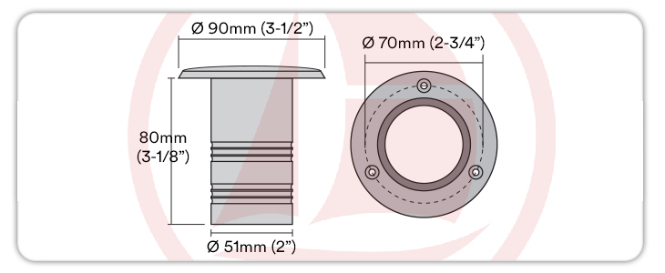Tapa de tanque para diesel Attwood, de acero inoxidable