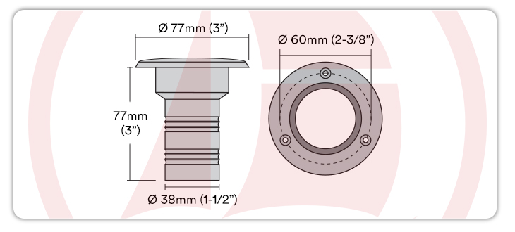 Tapa de tanque para agua Attwood, de acero inoxidable