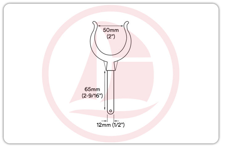 Tolete de acero galvanizado reforzado - Boca de 50mm (2